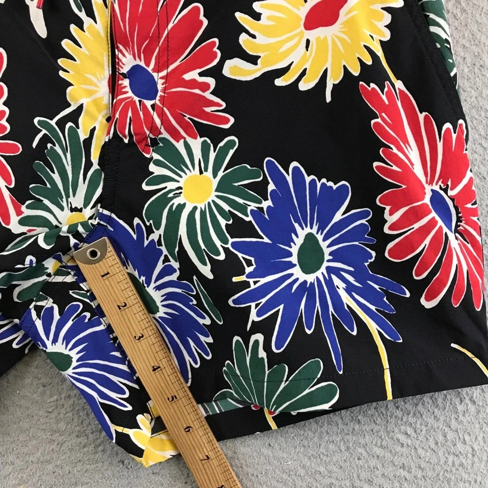 J. Crew Mens Swim Trunks Floral Print Drawstring Swimsuit Shorts 33